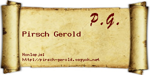 Pirsch Gerold névjegykártya